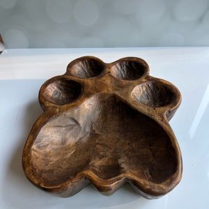 Brand new handmade paw wooden dough bowl